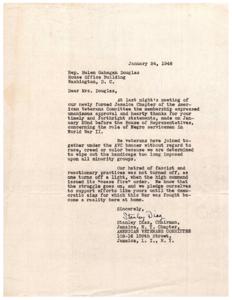 Thank You, Rep. Helen Gahagan Douglas: A Letter of Appreciation from the American Veterans Committee, 1940-02-10