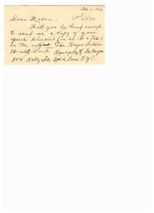 Request for Copy of Speech on The Negro Soldier, 1946-02-11