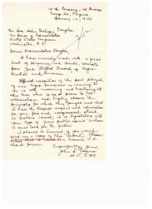 Recognition and Appreciation: A Letter to Representative Douglas, 1946-02-07