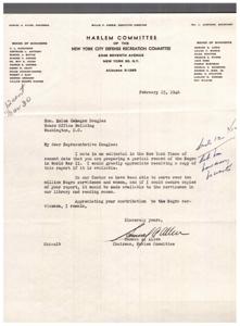 Letter to Hon. Helen Gahagan Douglas Regarding Record of Negro Servicemen in World War II, 1946-01-01 - 1946-12-31