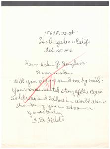 Request for Information on African American Soldiers in World War II, 1946-01-01 - 1946-12-31
