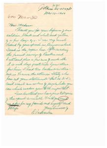 Letter of Gratitude for Defense of Soldiers, 1946-01-01 - 1947-12-31