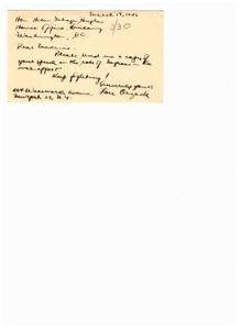 Letter of Support for Helen Douglas&#39; Speech on the Role of Negro in the War Effort, 1946-01-01 - 1947-12-31
