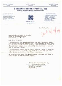 Request for Copy of Speech: The Negro Soldier, 1946-01-01 - 1947-12-31