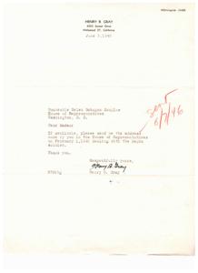 Request for Address on Speech Regarding Negro Soldiers in House of Representatives, 1946-01-01 - 1947-12-31