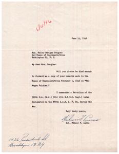 Request for Copy of Remarks on The Negro Soldier, 1946-02-01
