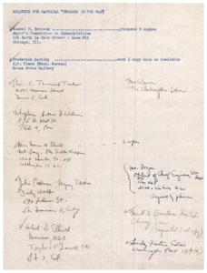 Requests for Material: &#39;&quot;Negroes in the War&#39; Distribution List, 1946-01-01 - 1947-12-31
