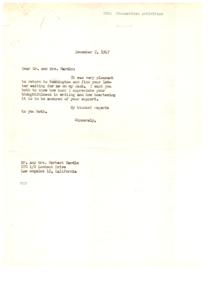 Support for the Sabath Resolution: A Letter from Mr. and Mrs. Hardin, 1947-11-24