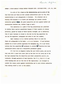 Helen Gahagan Douglas Advocates for Free Enterprise and Protection of Small Businesses in Exchange Club Speech, 1944, 1944-01-01 - 1944-12-31