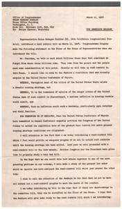 Rent Control Bill Introduced by Congresswoman Helen Gahagan Douglas, 1948-03-11