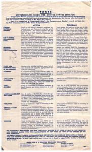 Support Congressman Nixon for United States Senator: A Comparison of Records with Congresswoman Douglas, 1947-07-28