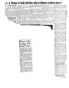 Old-Time Rally at Gilmore Stadium: Democrats Unite for a Night of Song and Entertainment, 1946-01-01 - 1946-12-31
