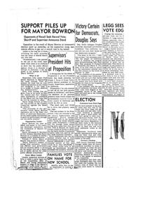 Support Piles Up: Legg Confident in Victory for Mayor Bowron, 1950-01-01 - 1950-12-31