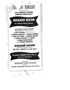 Monster Climax Rally: Richard Nixon for United States Senator, 1950-01-01 - 1950-12-31