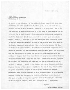 The Infamous Pink Sheet: Helen Gahagan Douglas&#39; Response to Nixon&#39;s Smear Campaign, 1950-01-01 - 1950-12-31
