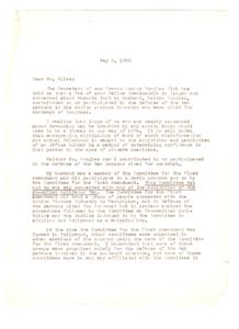 Clarifying Misinformation: A Letter from Helen Gahagan Douglas, 1950-05-05