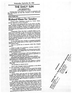Editorial: Richard Nixon for Senator, 1950-09-20