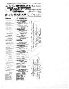 Election Ballot for Cook County, Illinois, 1949-01-01 - 1949-12-31