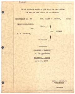 Testimony of Culbert L. Olson: Reputation and Integrity, 1953-04-24