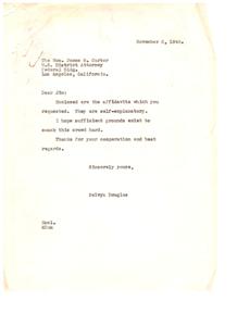 Request for Action: Affidavits Enclosed, 1946-11-02