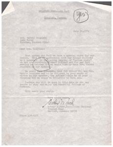 Bradford Community Club invites Mrs. Melvin Douglass as a speaker., 1974-01-01 - 1974-12-31