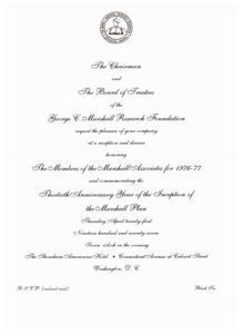 George C. Marshall Research Foundation hosts reception to honor Marshall Plan., 1975-01-01 - 1975-12-31