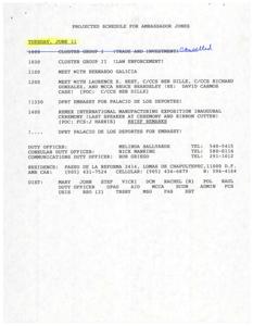 Empowering Mexico&#39;s Manufacturing Future: Ambassador Jones&#39; Projected Schedule, 1996-05-21 - 1996-06-11