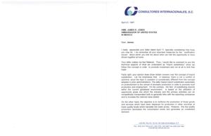 Promoting Investment through Import Substitution: A Letter to Ambassador James R. Jones, 1997-04-21