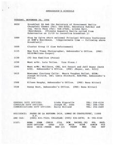 Congressional Exchange Program Meeting Schedule and Report, 1996-11-01