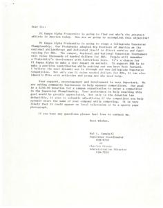 ["The Pi Kappa Alpha Fraternity is organizing a Collegiate Superstar Championship to raise funds for Big Brothers of America. They are asking for support and sponsorship from businesses to help reach their fundraising goal. The competition will not only raise money for a good cause but also promote the fraternity's involvement with athletics and helping young men in need. Contact information is provided for those interested in getting involved."]