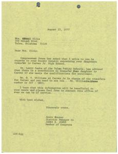 Congressional Assistance for School Transfer Inquiry, 1977-08-22