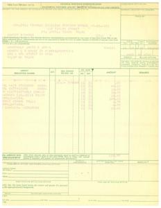 ["The document is a form from the General Services Administration for a statement, voucher, and schedule of withdrawals and credits. It includes information about where to send payments and instructions on adjustments for over or under charges. The form also includes details about the billed office, amount due, and certification by the paying office."]