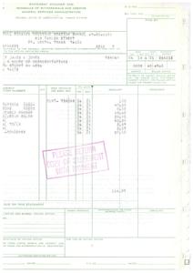 ["This is a statement voucher for the General Services Administration, listing various charges and amounts due. It includes a schedule of withdrawals and credits, as well as payment instructions. The total amount due on the statement is $114.57. The voucher should be returned with payment to the Regional Office of Administration in Ft. Worth, Texas."]