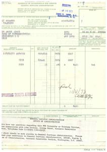 ["The document is a schedule of withdrawals and credits from the General Services Administration dated March 14, 1973. It includes details of payments made by James R. Jones, M.C. and information on intercity services. It also provides instructions for remittance payable to the General Services Administration."]
