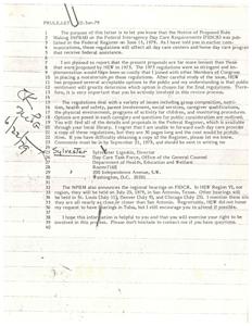 ["The document informs day care providers about the Notice of Proposed Rule Making on Federal Interagency Day Care Requirements, which will affect all day care centers and home day care programs receiving federal assistance. The regulations are more lenient than previous proposals and cover various issues such as nutrition, health, safety, and caregiver qualifications. Providers are encouraged to review the proposals in the Federal Register, submit comments by September 21, and attend regional hearings. The document provides contact information for submitting comments and attending hearings."]