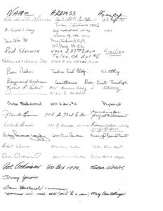 ["The document lists various individuals and their addresses, including professionals working in drug treatment units, federal buildings, and law enforcement agencies in Tulsa, Oklahoma. It also includes names and addresses of counselors, retired individuals, and others in the community."]