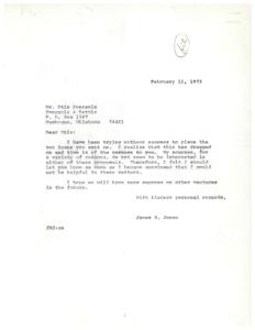 ["Mr. James R. Jones informs Mr. Otis Eversole that he has been unsuccessful in placing the two loans Eversole sent him. Jones expresses his regret and hopes for more success in the future. Eversole had sent information about Clyde Butler and Dennis Hall's loan application for a motel construction project in Tulsa, including the amount needed, location, and insurance premium details. Eversole requests Jones to proceed with the loan and informs him about the loan term preference of 15 to 20 years."]