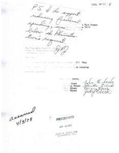 ["The document is urging the recipient, James R. Jones, to support stopping forced busing and reducing national spending. The sender, Eibeck, signs off with the support of family members."]