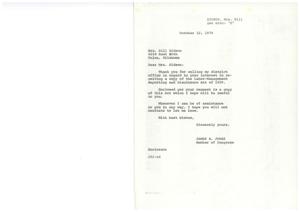 ["Mrs. Bill Eidson requested a copy of the Labor-Management Reporting and Disclosure Act of 1959 from James R. Jones, a Member of Congress. Jones enclosed a copy of the Act and offered further assistance if needed. Eidson's request was passed on to the Labor Committee for fulfillment."]