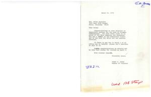 ["The document is a congratulatory letter to Mrs. Norma Eagleton for winning the Democratic nominee for Finance Commissioner. The author, James R. Jones, offers assistance and best wishes for victory in the upcoming election."]