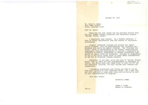 ["The document is a letter from Congressman James R. Jones in response to a letter from Allan W. Eynon regarding the television program \"Harlem: Voices, Faces.\" The program was criticized for misrepresenting Harlem and American society, with the Swedish filmmakers and some panelists on the show expressing negative views about the American system. The document questions why the program was allowed to air and suggests that it may be considered anti-American propaganda."]