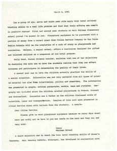 Empowering Young Minds: Elementary Students Apply Critical Thinking Skills for Playground Improvement, 1981-03-06