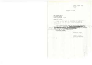 ["The document is a letter from James R. Jones, a member of Congress, thanking Mrs. Frank Early for responding to a Citizen's Audit about Federal regulations. The audit includes questions about the public's views on various regulations and their enforcement. Mrs. Early expressed concerns about trust in elected officials and confidence in their representation. Jones encourages everyone to participate in the audit to ensure all opinions are considered by Congress. The document also asks for suggestions to improve Federal regulations."]