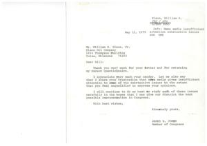 ["The document is a letter from Congressman James R. Jones to William H. Elson, Jr. thanking him for returning a questionnaire and expressing frustration with the news media's lack of attention to substantive issues. Elson also shares his frustration and emphasizes the importance of legislators studying and forming judgments on complex issues, rather than relying solely on constituent opinions. The document also mentions the congressman's district office staff's dedication to helping constituents and his involvement in international trade issues."]