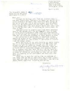 ["The document is addressed to the Honorable James R. Jones and discusses the issue of pollution. The writer expresses concern about the lack of awareness and action regarding pollution and suggests that more advertising and enforcement of laws is needed. They highlight the problems of land, air, and water pollution and emphasize the importance of educating the public and taking steps to clean up the environment. The writer thanks Jones for considering their ideas and caring about the issue."]