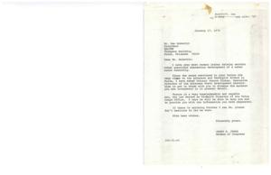 ["Congressman James R. Jones received a letter from Mr. Dan McDevitt, president of RADIOB, regarding the development of a water basin authority near the Arkansas and Verdigris Rivers in Tulsa. Jones referred McDevitt to Colonel Vernon Pinkey of the Arkansas Basin Development Association for further information and assistance. McDevitt had inquired about the definition of a water basin, the upper waters of the Verdigris River, and whether certain counties were part of a water basin authority. Jones requested Pinkey to engage in a conversation with McDevitt to address his questions and provide relevant information. Jones also enclosed material on water basin development from the United States Water Resources Council for McDevitt's reference."]