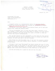 ["The writer expresses concern about President Ford's proposed fuel tax and tax rebate plan, citing inflation as the main problem. They believe that any increase in fuel costs will lead to higher prices for items and services that require transportation. The writer questions the effectiveness of the tax rebate plan and suggests that investing in new technology like alternative engines and nuclear power plants would be more beneficial in the long run. They urge Congressman Jim Jones to consider alternative solutions to address the economic challenges."]