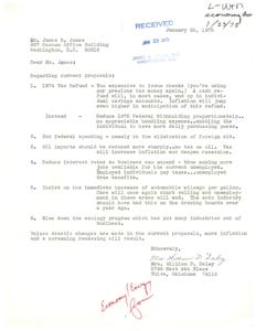 ["The document addresses current economic proposals and suggests alternatives to issuing cash refunds, cutting federal spending, reducing oil imports, lowering interest rates, increasing automobile mileage, and slowing down the ecology program to prevent inflation and a worsening recession."]