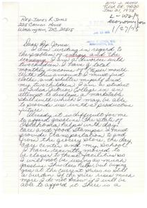 ["The writer, Lynn Childers, is a single mother with two children who is struggling to afford basic necessities on a low income. She is attending college in hopes of improving her situation, but rising gas prices are making it difficult for her to continue. She is reaching out to Representative  James R. Jones for help in addressing the energy and economic challenges facing lower income individuals like herself."]