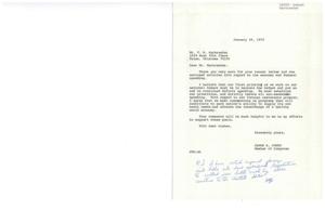 ["The document is a letter from Congressman James R. Jones to Mr. T. M. Harkreader discussing the importance of balancing the national budget and reducing non-essential spending. Jones agrees with Harkreader's views on foreign assistance and mentions sponsoring legislation to collect debts owed by other countries to the United States. The document addresses concerns about unnecessary national spending and foreign aid, emphasizing the need for voluntary contributions for the Bicentennial Fund. Additionally, the text includes an editorial discussing the history and impact of United States foreign aid, highlighting the debate over its effectiveness and the consequences of continuing to provide assistance to certain countries."]